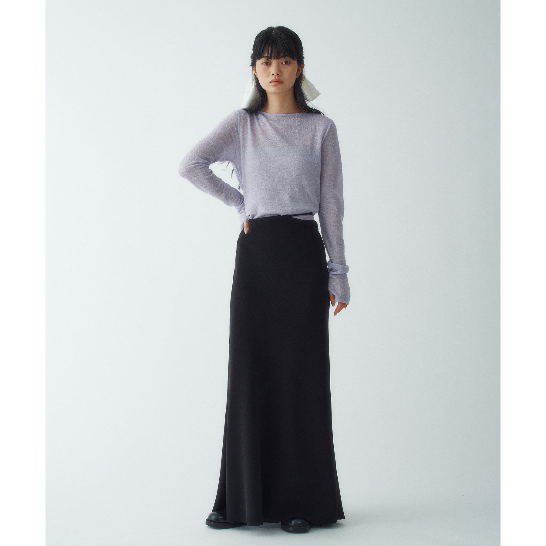 CODE A「twist sheer jersey top」|Tシャツ・カットソー|