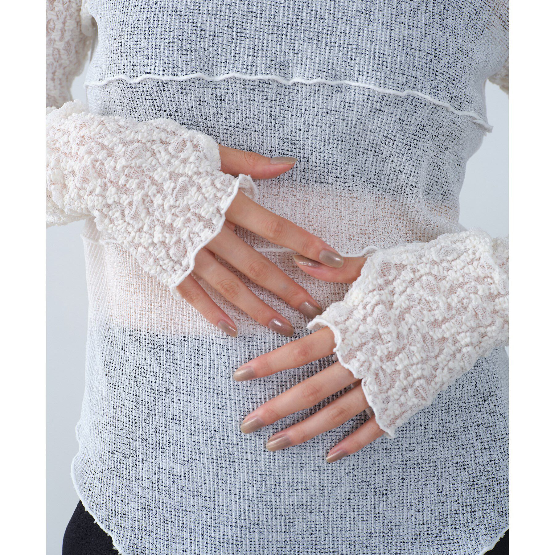 CODE A「【Re】sensual lace sheer top」|Tシャツ・カットソー|