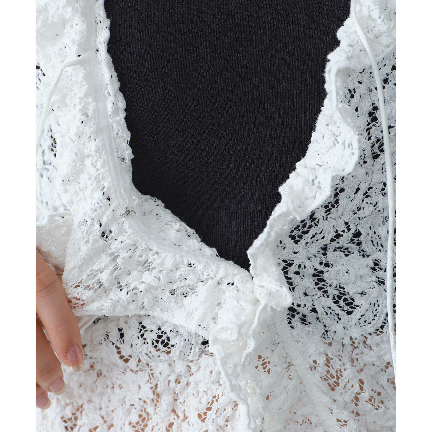 CODE A「【Re】fluffy lace blouse」|シャツ・ブラウス|