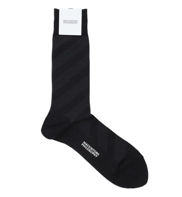 MACKINTOSH PHILOSOPHY「レジメンタルライン ビジネスソックス」|ソックス|ブラック