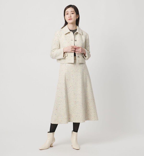 UNITED ARROWS「シルクネップ ツイードライク スカート」|フレア|