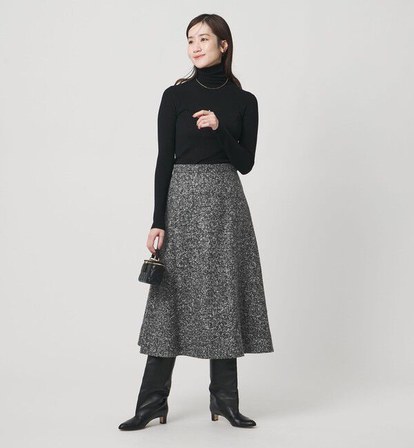 UNITED ARROWS「シルクネップ ツイードライク スカート」|フレア|