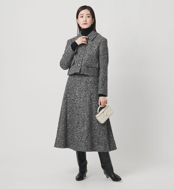 UNITED ARROWS「シルクネップ ツイードライク スカート」|フレア|