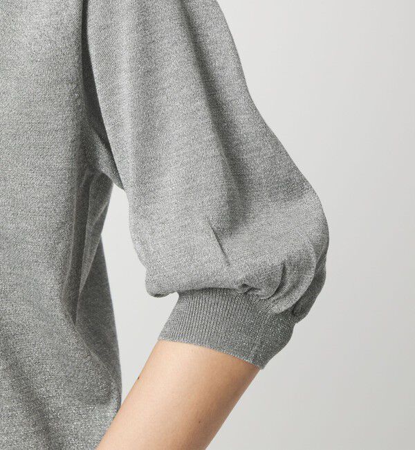 UNITED ARROWS green label relaxing「ラメ フォルム ハーフスリーブ ニット カーディガン ウォッシャブル」|カーディガン|