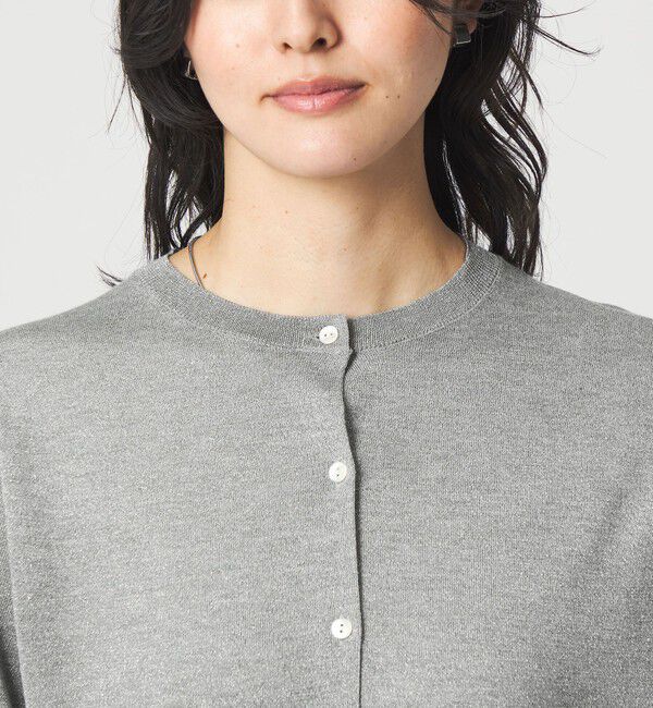 UNITED ARROWS green label relaxing「ラメ フォルム ハーフスリーブ ニット カーディガン ウォッシャブル」|カーディガン|