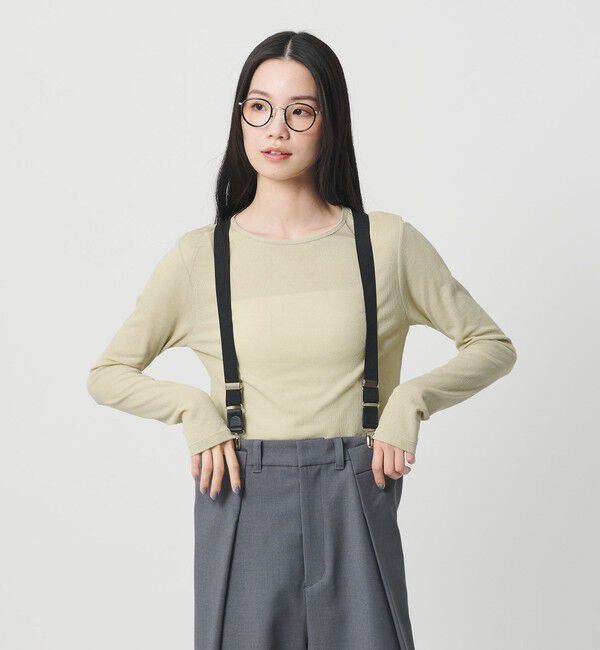 BEAUTY&YOUTH UNITED ARROWS「ハイツイストコットン シアークレープ ロングスリーブTシャツ」|Tシャツ・カットソー|LIME