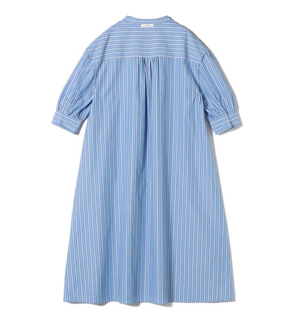 SHIPS for women「〈手洗い可能〉スタンドカラー リボン ストライプ シャツ ワンピース」|ワンピース|