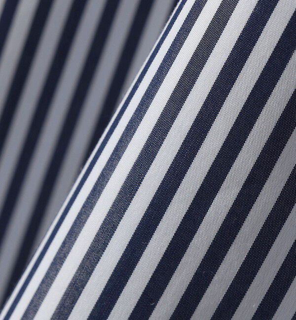 SHIPS for women「〈手洗い可能〉スタンドカラー リボン ストライプ シャツ ワンピース」|ワンピース|