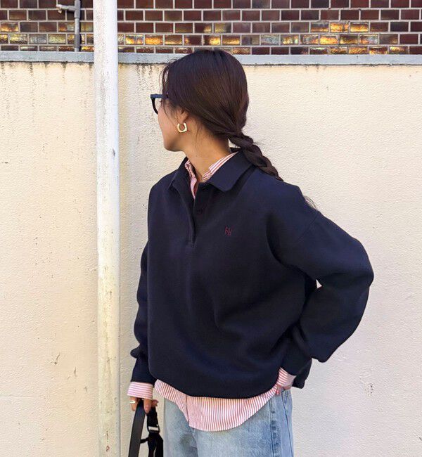 fredy emue「FR刺繍衿付き起毛スウェットプルオーバー」|スウェット・ジャージ|