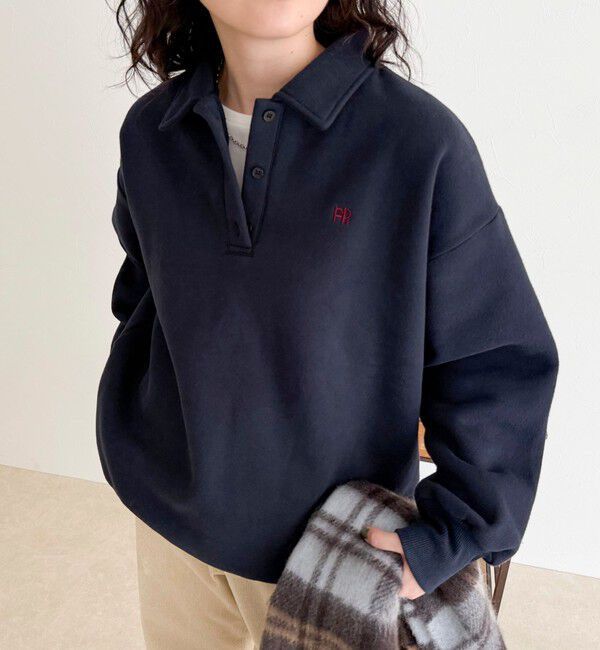 fredy emue「FR刺繍衿付き起毛スウェットプルオーバー」|スウェット・ジャージ|