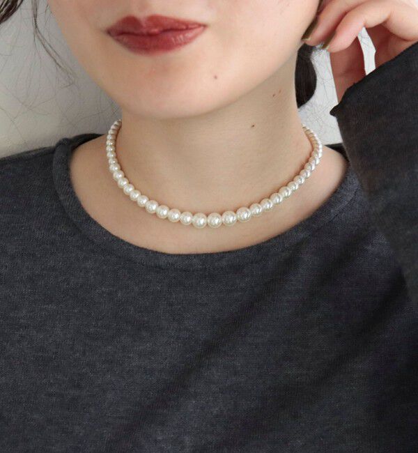 fredy emue「グラデパールリボンネックレス」|ネックレス|