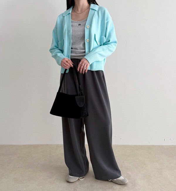 fredy emue「コットン衿付きVネックカーディガン」|カーディガン|