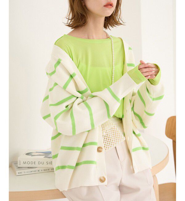 Rope&rsquo;Picnic「シアーカットクルーネックプルオーバー」|Tシャツ・カットソー|ライトグリーン