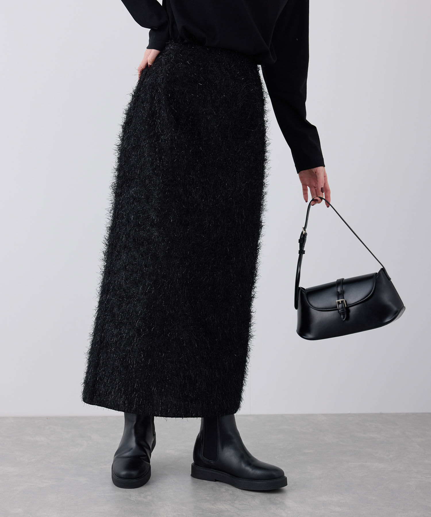 Rope&rsquo;Picnic「フェザーラメアイラインロングスカート」|スカート|