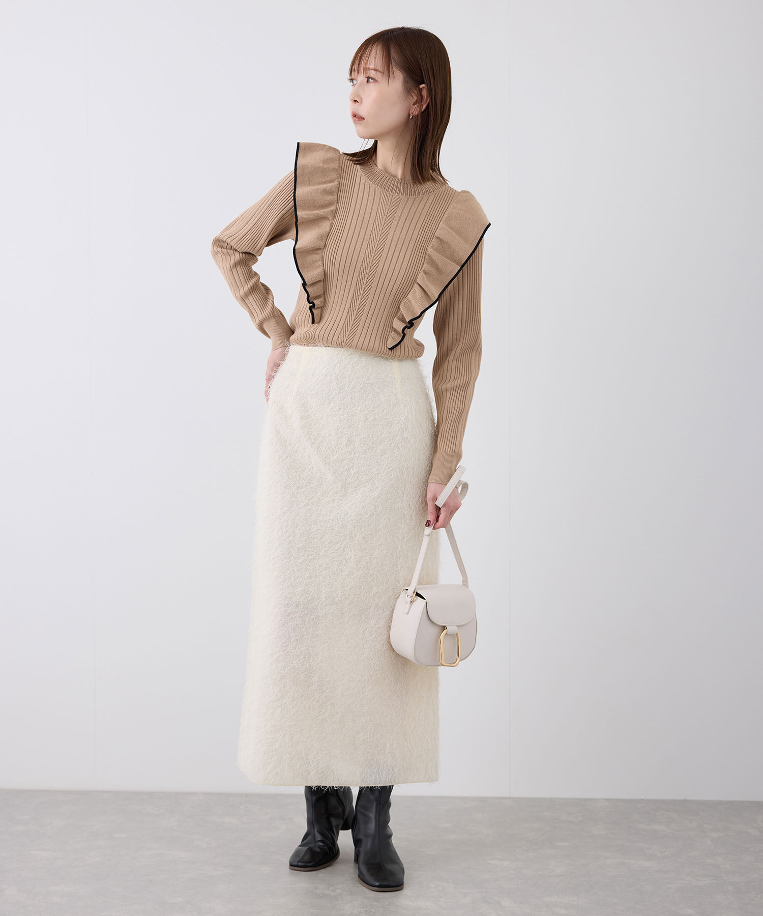 Rope&rsquo;Picnic「フェザーラメアイラインロングスカート」|スカート|