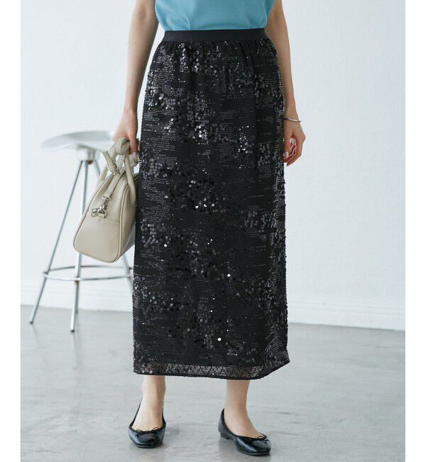 Rope&rsquo;Picnic「スパンコールアイラインスカート」|スカート|