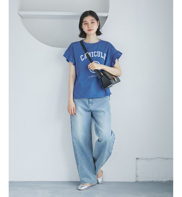 Rope&rsquo;Picnic「袖フリルカレッジロゴTシャツ」|Tシャツ・カットソー|