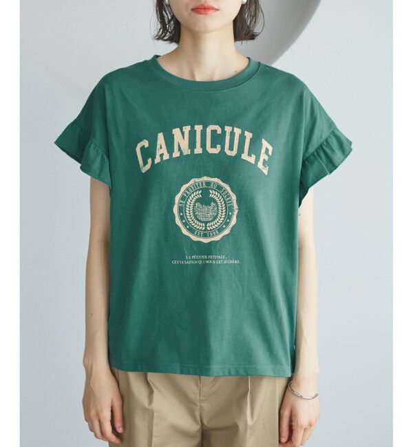 Rope&rsquo;Picnic「袖フリルカレッジロゴTシャツ」|Tシャツ・カットソー|