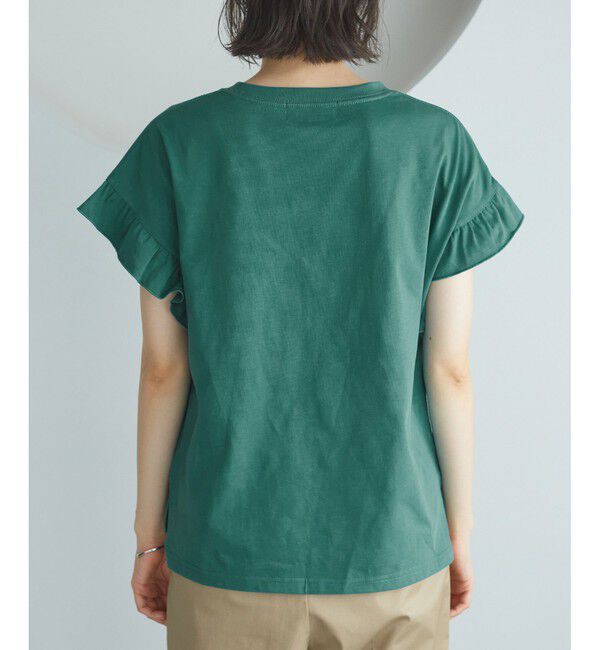 Rope&rsquo;Picnic「袖フリルカレッジロゴTシャツ」|Tシャツ・カットソー|