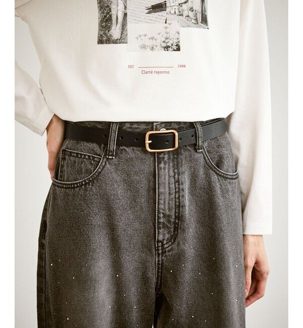 ROPE PICNIC PASSAGE「24mmマットメタルデザインバックルベルト」|ベルト|ブラック(01)