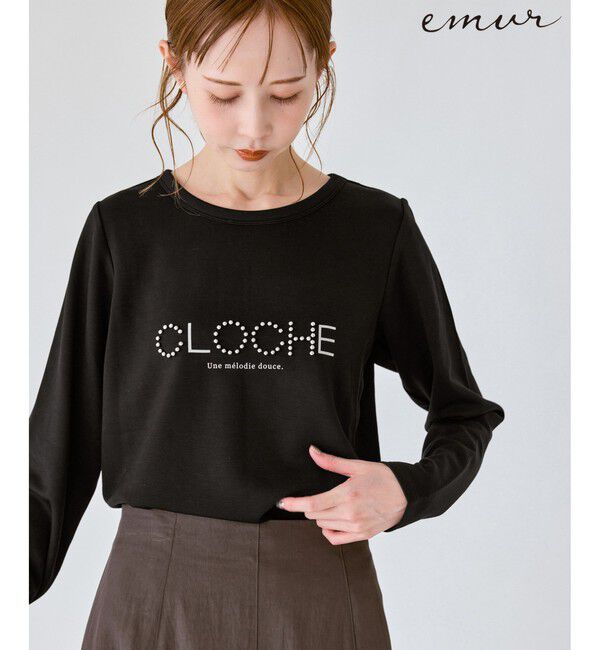 Rope&rsquo;Picnic「【emur/エミュール】サーモジャージロゴプルオーバー」|Tシャツ・カットソー|ブラック(01)