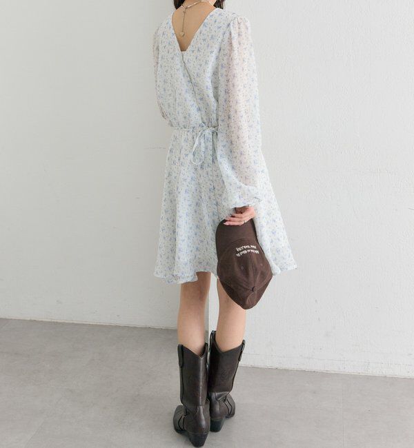  「カシュクールフラワーミニワンピース」|ワンピース|