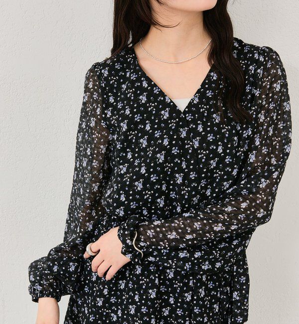  「カシュクールフラワーミニワンピース」|ワンピース|