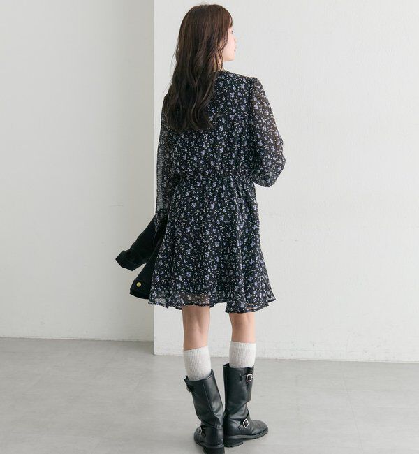  「カシュクールフラワーミニワンピース」|ワンピース|