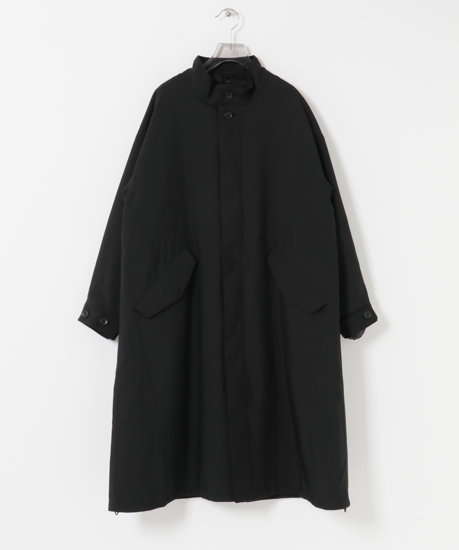 URBAN RESEARCH「『WEB限定』インナーダウン付スタンドカラーロングコート」|ノーカラーコート|