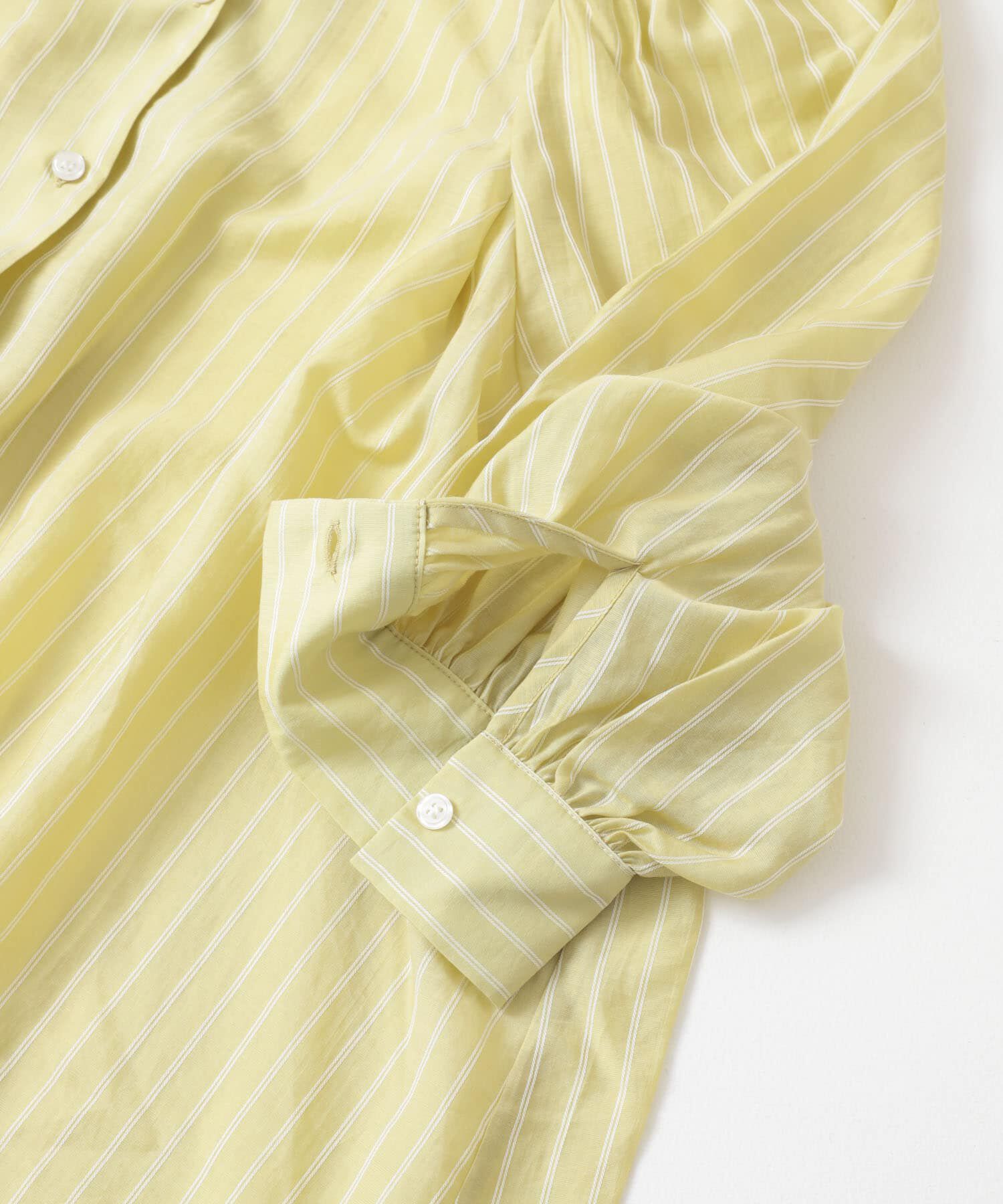  「ボリュームスリーブストライプミニワンピース」|ワンピース|