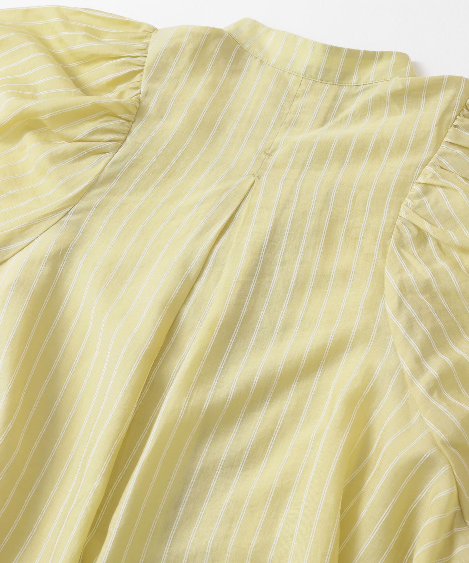  「ボリュームスリーブストライプミニワンピース」|ワンピース|