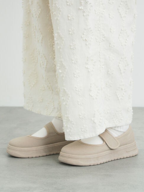 Samansa Mos2「キャンバスストラップスニーカー」|スニーカー|ベージュ