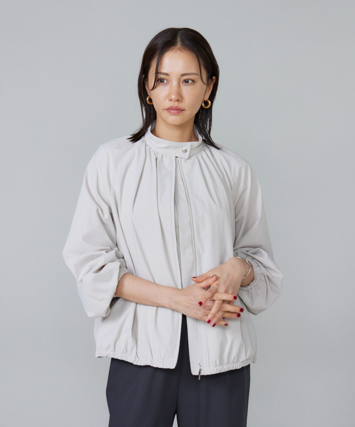 Le Souk「《大きいサイズ》ギャザーショートブルゾン」|その他|