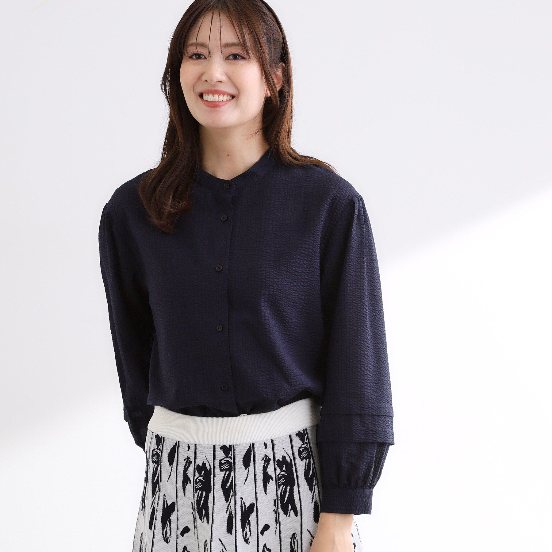 Reflect「【ゆったり着られる◎】バンドカラーシャツブラウス」|シャツ・ブラウス|