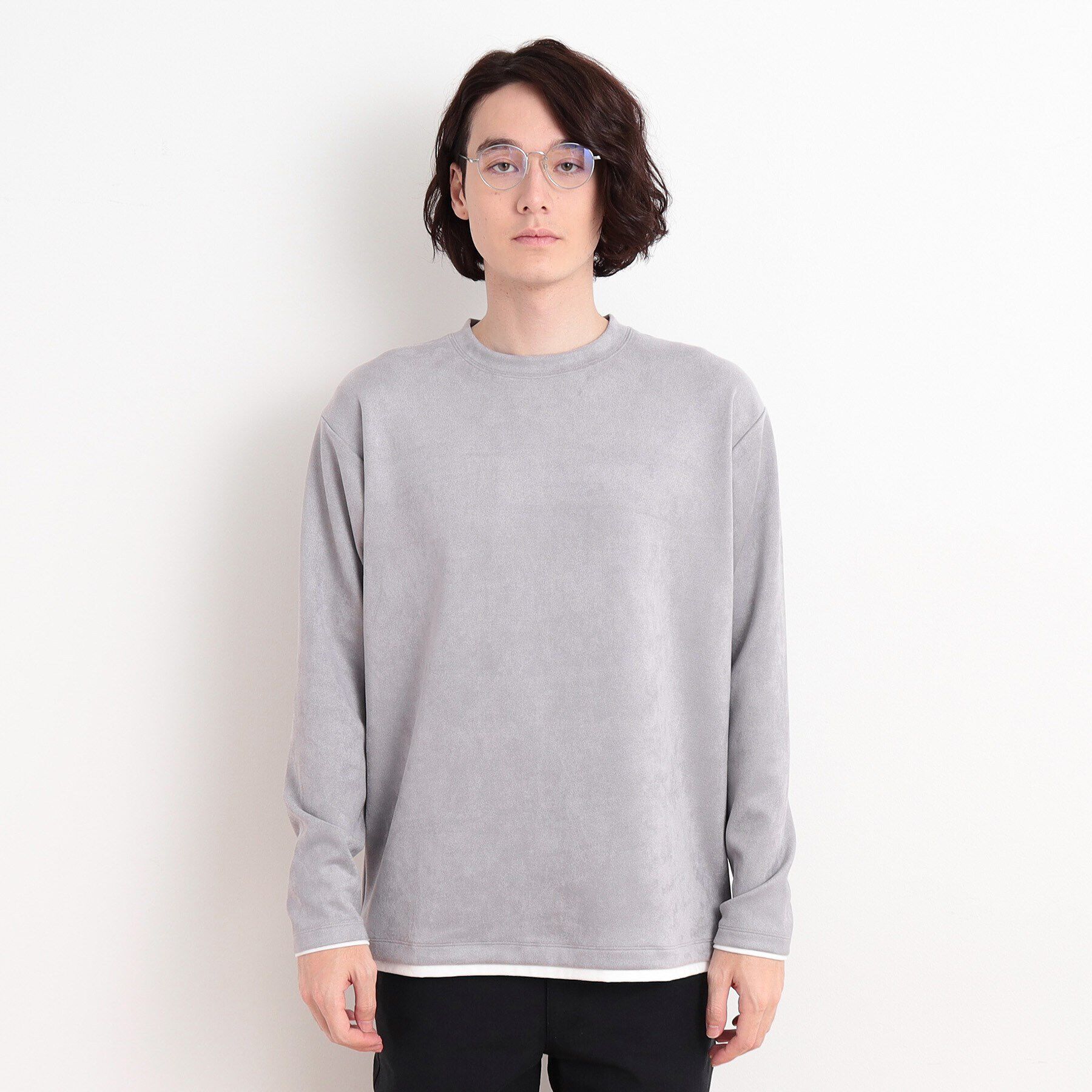 THE SHOP TK「スウェードタッチフェイクレイヤードプルオーバー」|Tシャツ・カットソー|