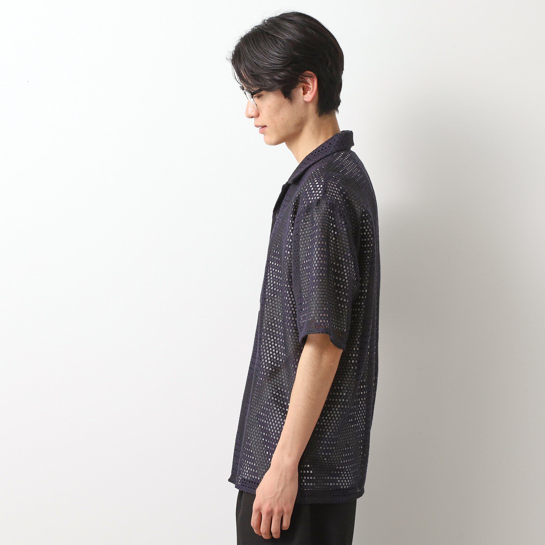 THE SHOP TK「ダイヤ柄プリント半袖シャツ【洗濯機OK/オーバーサイズ】」|シャツ・ブラウス|