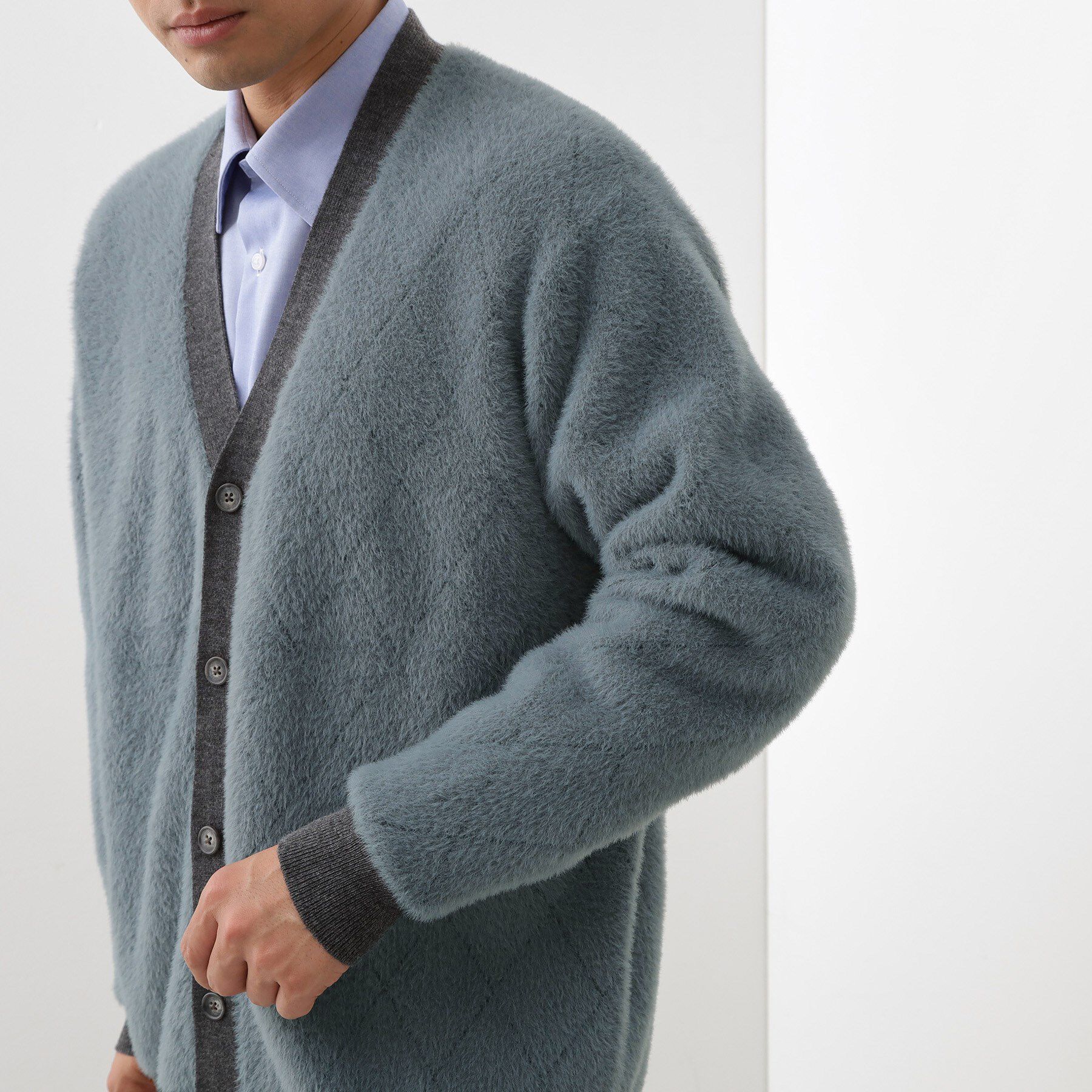 THE SHOP TK「配色シャギーニットカーディガン ユニセックスでおすすめ！」|カーディガン|