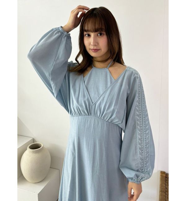 CALNAMUR「LAYERED DOLMAN OP/レイヤードドルマンワンピース」|ワンピース|