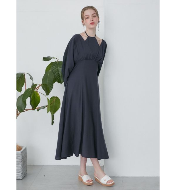 CALNAMUR「LAYERED DOLMAN OP/レイヤードドルマンワンピース」|ワンピース|