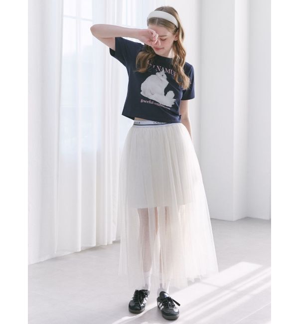 CALNAMUR「JUST DO SWEAT TULLE SK/JUST DOスウェットチュールスカート」|スカート|