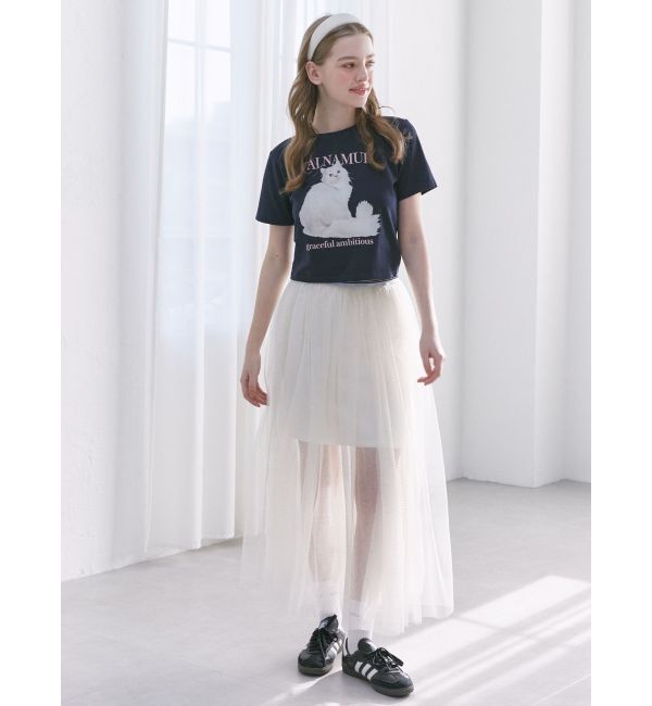 CALNAMUR「JUST DO SWEAT TULLE SK/JUST DOスウェットチュールスカート」|スカート|