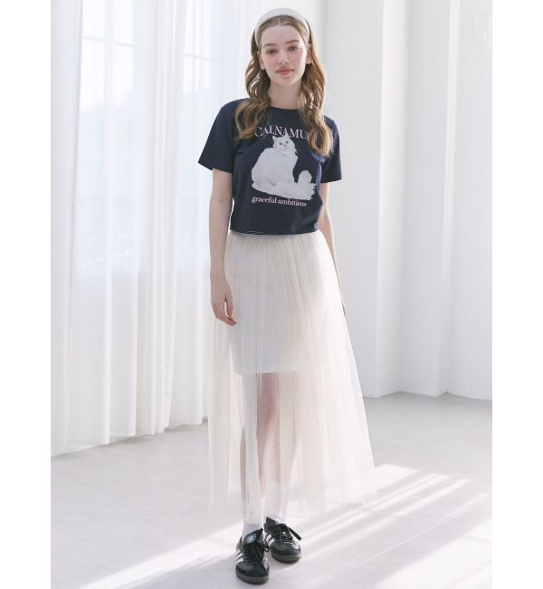 CALNAMUR「JUST DO SWEAT TULLE SK/JUST DOスウェットチュールスカート」|スカート|