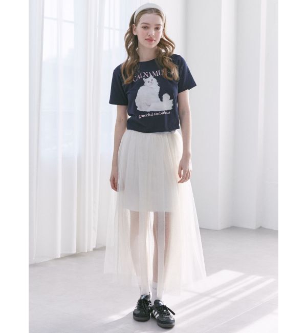 CALNAMUR「JUST DO SWEAT TULLE SK/JUST DOスウェットチュールスカート」|スカート|