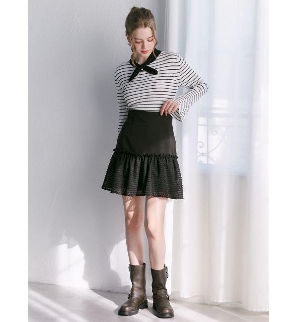 CALNAMUR「GATHER HIGH MINI SK/ギャザーハイミニスカート」|スカート|