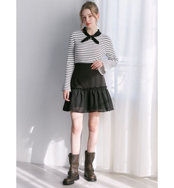 CALNAMUR「GATHER HIGH MINI SK/ギャザーハイミニスカート」|スカート|