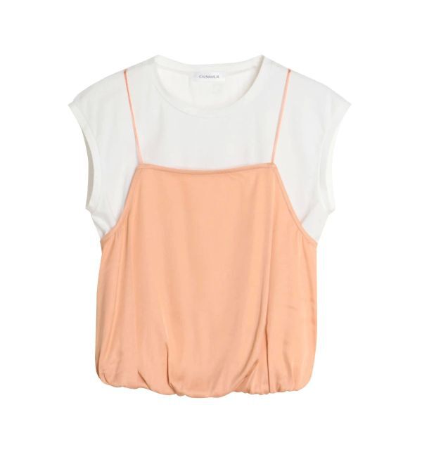 CALNAMUR「RAYERED BALLOON CAMI TOPS/レイヤードバルーンキャミトップス」|Tシャツ・カットソー|