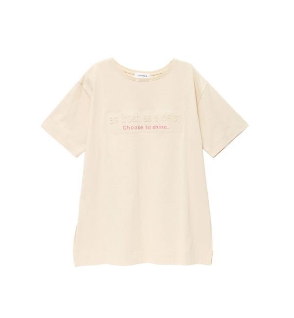 CALNAMUR「EMBOSS+PRINT TEE/エンボス+プリントTシャツ」|Tシャツ・カットソー|ベージュ