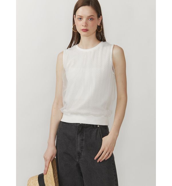 CALNAMUR「SHEER COVER NO SLEEVE TOPS/シアーカバーノースリーブトップス」|Tシャツ・カットソー|