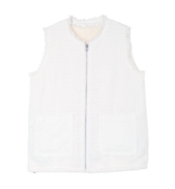 CALNAMUR「REVERSIBLE FUR VEST/リバーシブルファーベスト」|その他|アイボリー