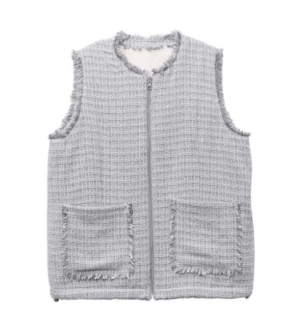 CALNAMUR「REVERSIBLE FUR VEST/リバーシブルファーベスト」|その他|グレー